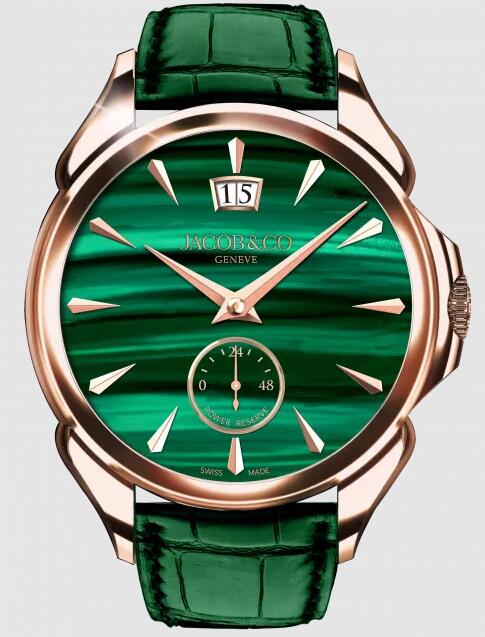 Review Jacob & Co PALATIAL CLASSIC MANUAL BIG DATE - ROSE GOLD (MALACHITE) PC400.40.AA.AA.ABALA Replica watch - Click Image to Close